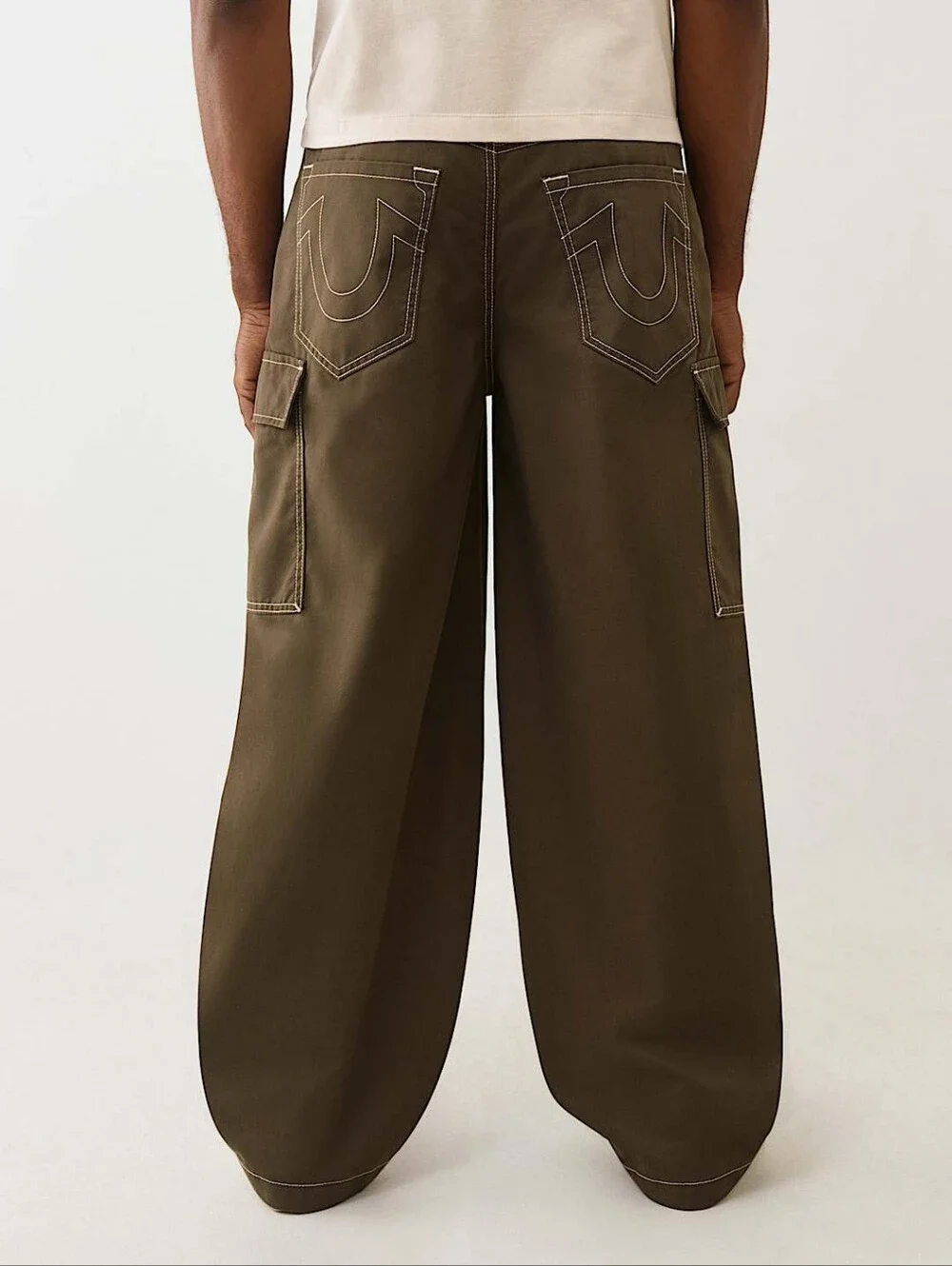 TRUE RELIGION BRAND JEANS Balloon Cargo Major Brown Style:700756 Pants Men SZ 34